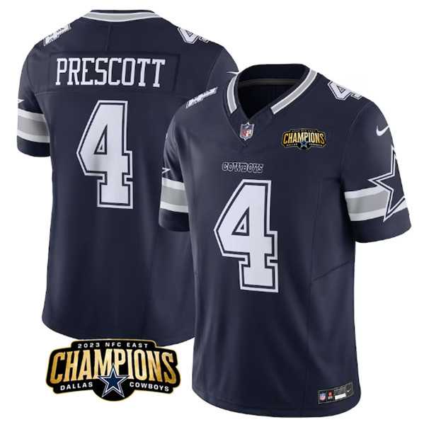 Men & Women & Youth Dallas Cowboys #4 Dak Prescott Navy 2023 F.U.S.E. NFC East Champions Patch Stitched Jersey,We sell and wholesale Men & Women & Youth Dallas Cowboys #4 Dak Prescott Navy 2023 F.U.S.E. NFC East Champions Patch Stitched Jersey on line form chian!